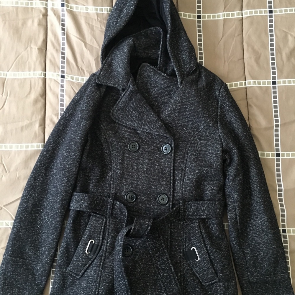 Jones New York Double Breasted Sweater Fleece Coat